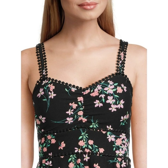 No Boundaries Spring Summer Floral Black Dress Size Medium - Picture 2 of 7